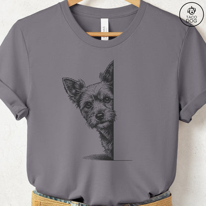 Yorkshire Terrier Yorkie Peeking T-Shirt Storm Taco-Dog