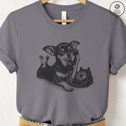 Chihuahua Phone T-Shirt Storm Taco-Dog