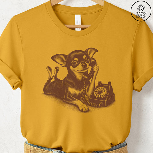 Chihuahua Phone T-Shirt Taco-Dog