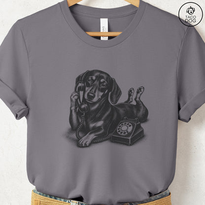 Dachshund Phone T-Shirt Storm Taco-Dog