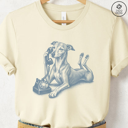 Italian Greyhound Whippet Phone T-Shirt Natural Taco-Dog