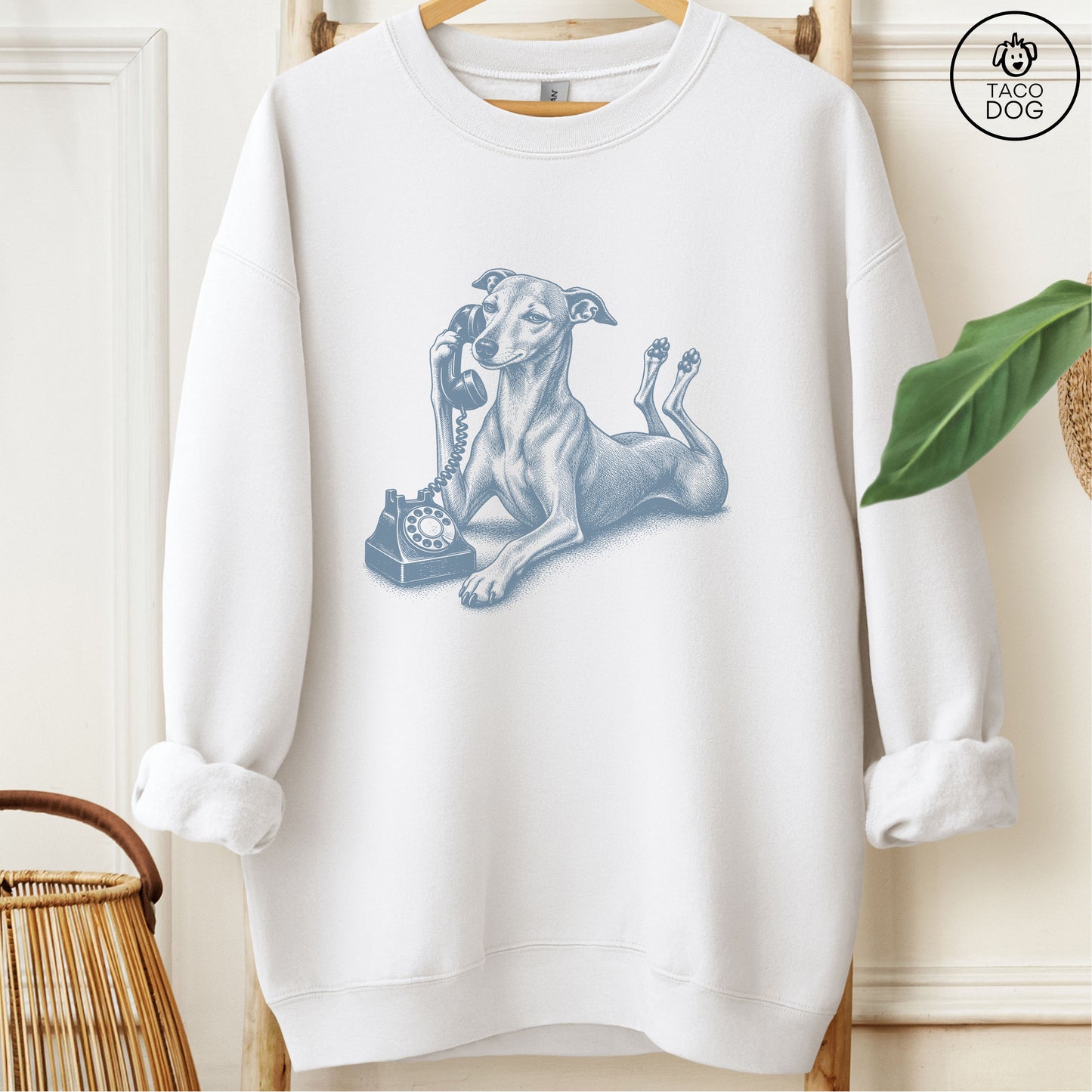 Italian Greyhound Whippet Phone Sweatshirt White Taco-Dog