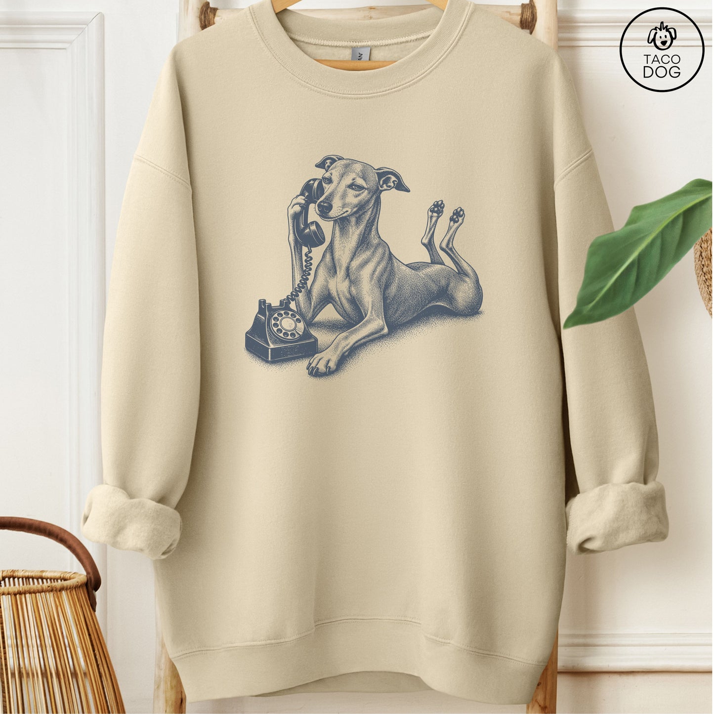 Italian Greyhound Whippet Phone Sweatshirt Sand Taco-Dog