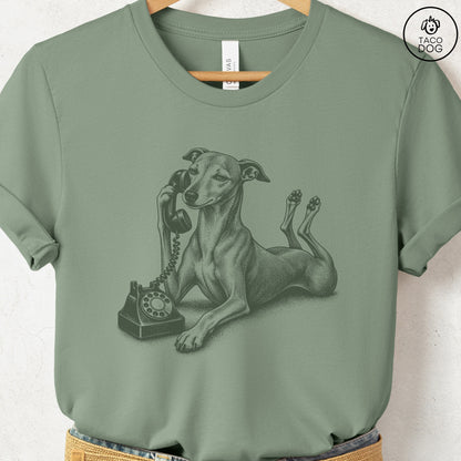 Italian Greyhound Whippet Phone T-Shirt Sage Taco-Dog