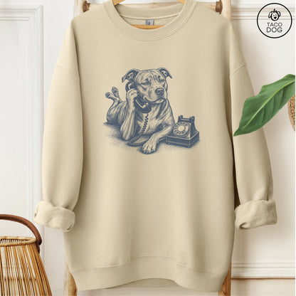 Pitbull Phone Sweatshirt Sand Taco-Dog