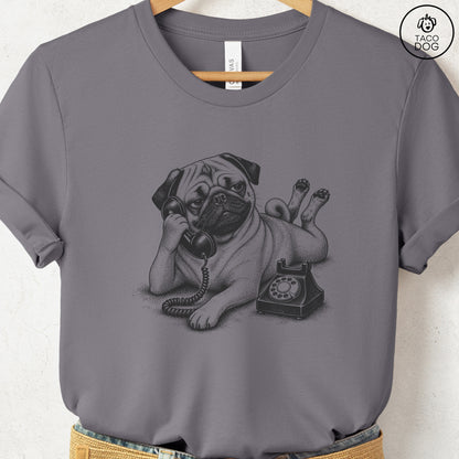 Pug Phone T-Shirt Storm Taco-Dog