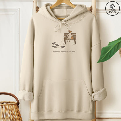 Jack Russell Pigeons in the Park Hoodie Sand Taco-Dog