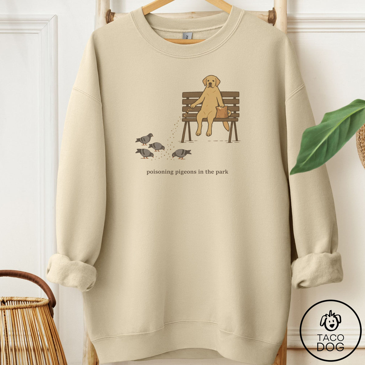 Labrador Retriever Pigeons in the Park Sweatshirt Sand Taco-Dog