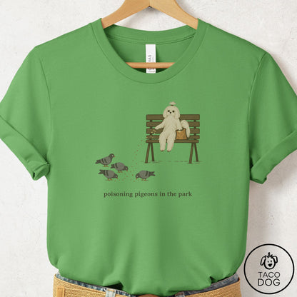 Maltese Pigeons in the Park T-Shirt Leaf Taco-Dog