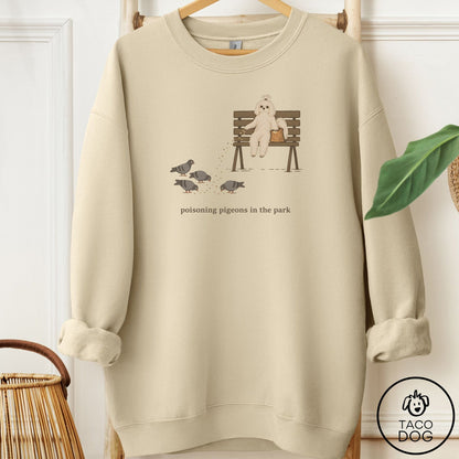 Maltese Pigeons in the Park Sweatshirt Sand Taco-Dog