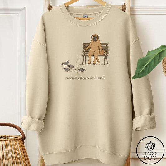 Mastiff Pigeons in the Park Sweatshirt Sand Taco-Dog