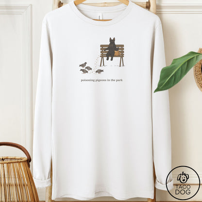 Scottie Pigeons in the Park Long Sleeve Tee White Taco-Dog