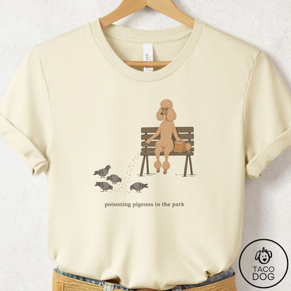 Poodle Pigeons in the Park T-Shirt Natural Taco-Dog