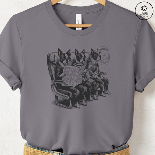 Boston Terrier Departures T-Shirt Storm S Taco-Dog