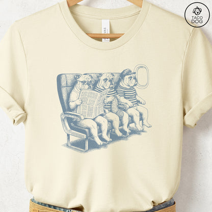 English Bulldog Departures T-Shirt Taco-Dog