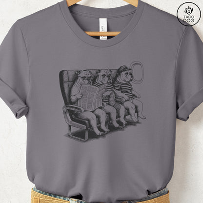 English Bulldog Departures T-Shirt Taco-Dog