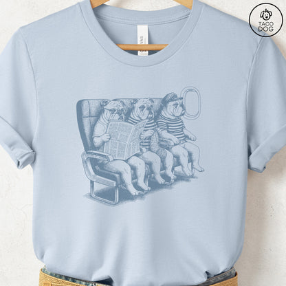 English Bulldog Departures T-Shirt Taco-Dog