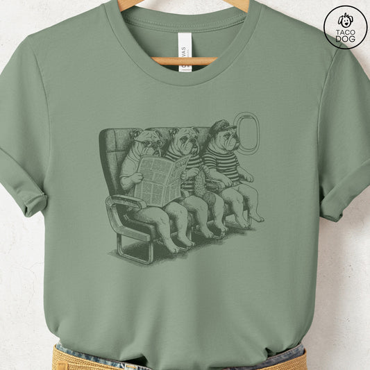 French Bulldog Frenchie Departures T-Shirt Sage S Taco-Dog