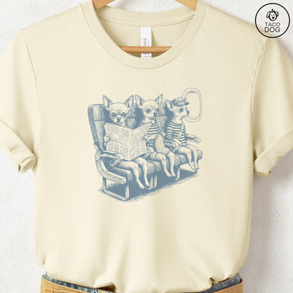 Chihuahua Departures T-Shirt Natural S Taco-Dog
