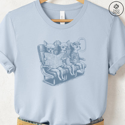 Chihuahua Departures T-Shirt Light Blue S Taco-Dog