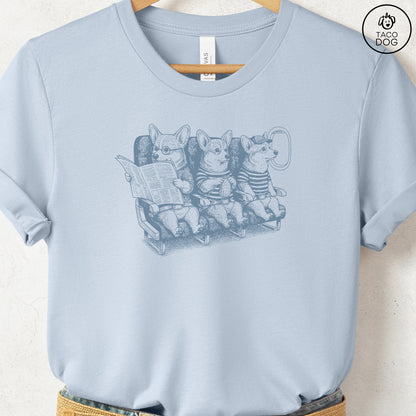 Corgi Departures T-Shirt Light Blue S Taco-Dog