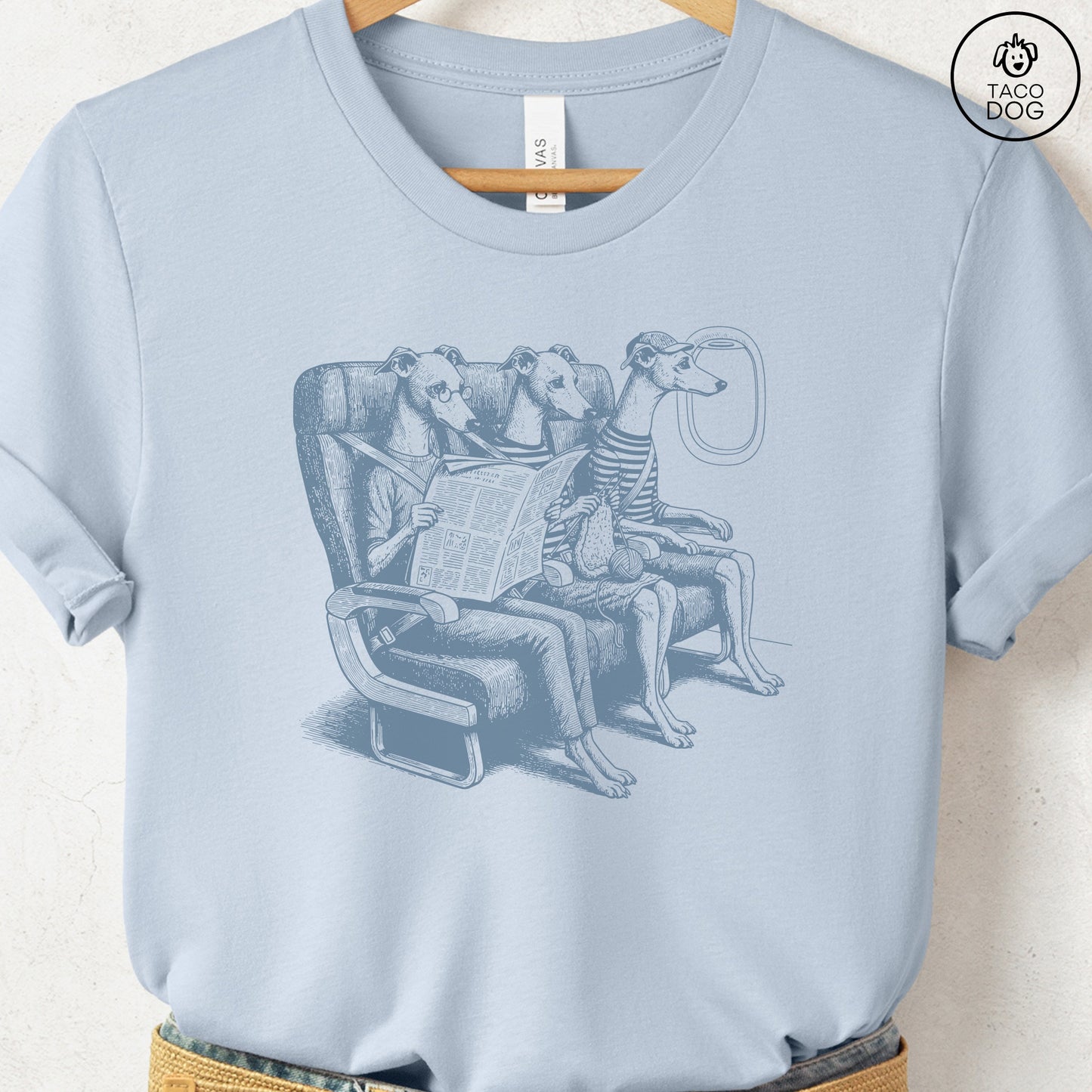 Italian Greyhound Whippet Iggy Departures T-Shirt Taco-Dog