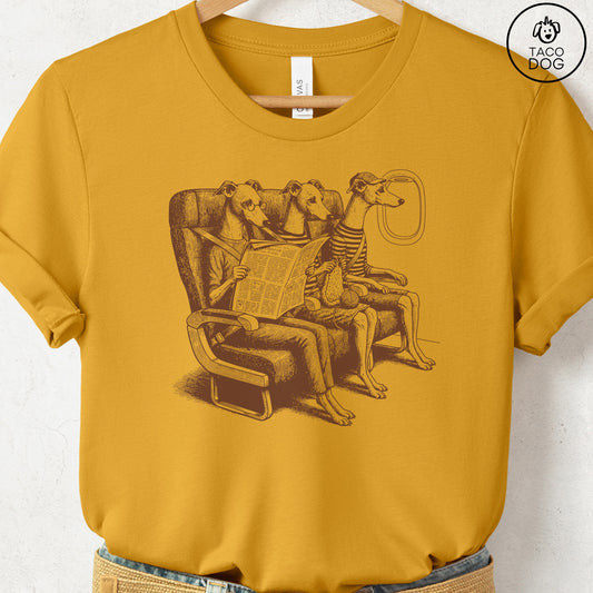 Italian Greyhound Whippet Iggy Departures T-Shirt Taco-Dog
