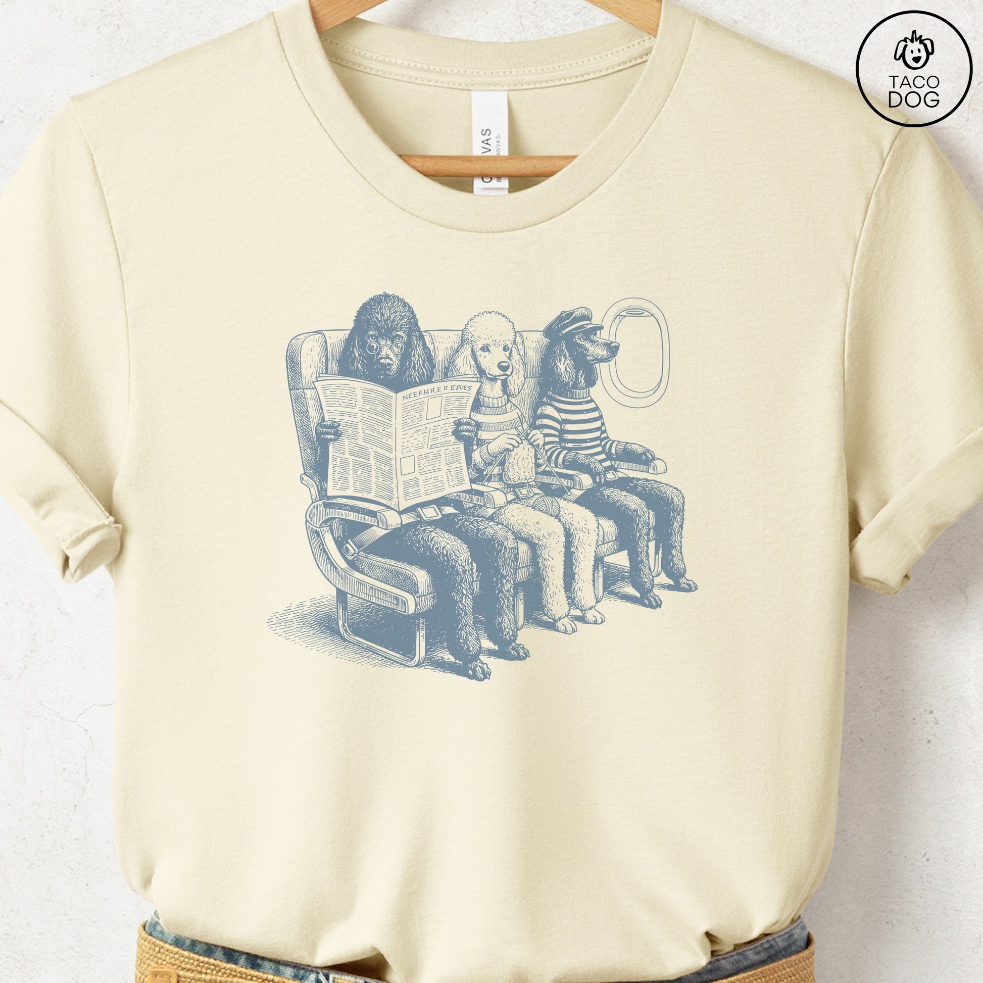 Poodle Departures T-Shirt Natural S Taco-Dog