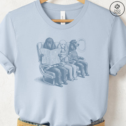 Poodle Departures T-Shirt Light Blue S Taco-Dog