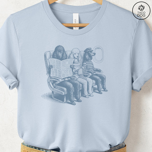 Poodle Departures T-Shirt Light Blue S Taco-Dog