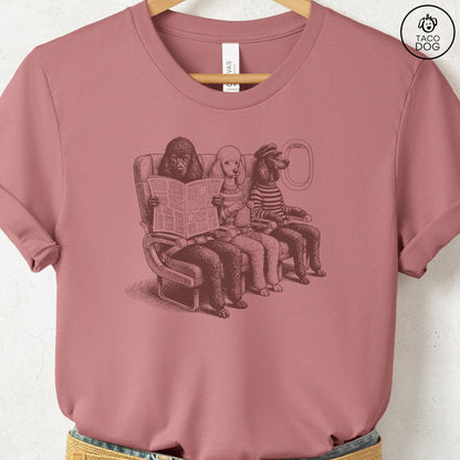 Poodle Departures T-Shirt Heather Mauve S Taco-Dog