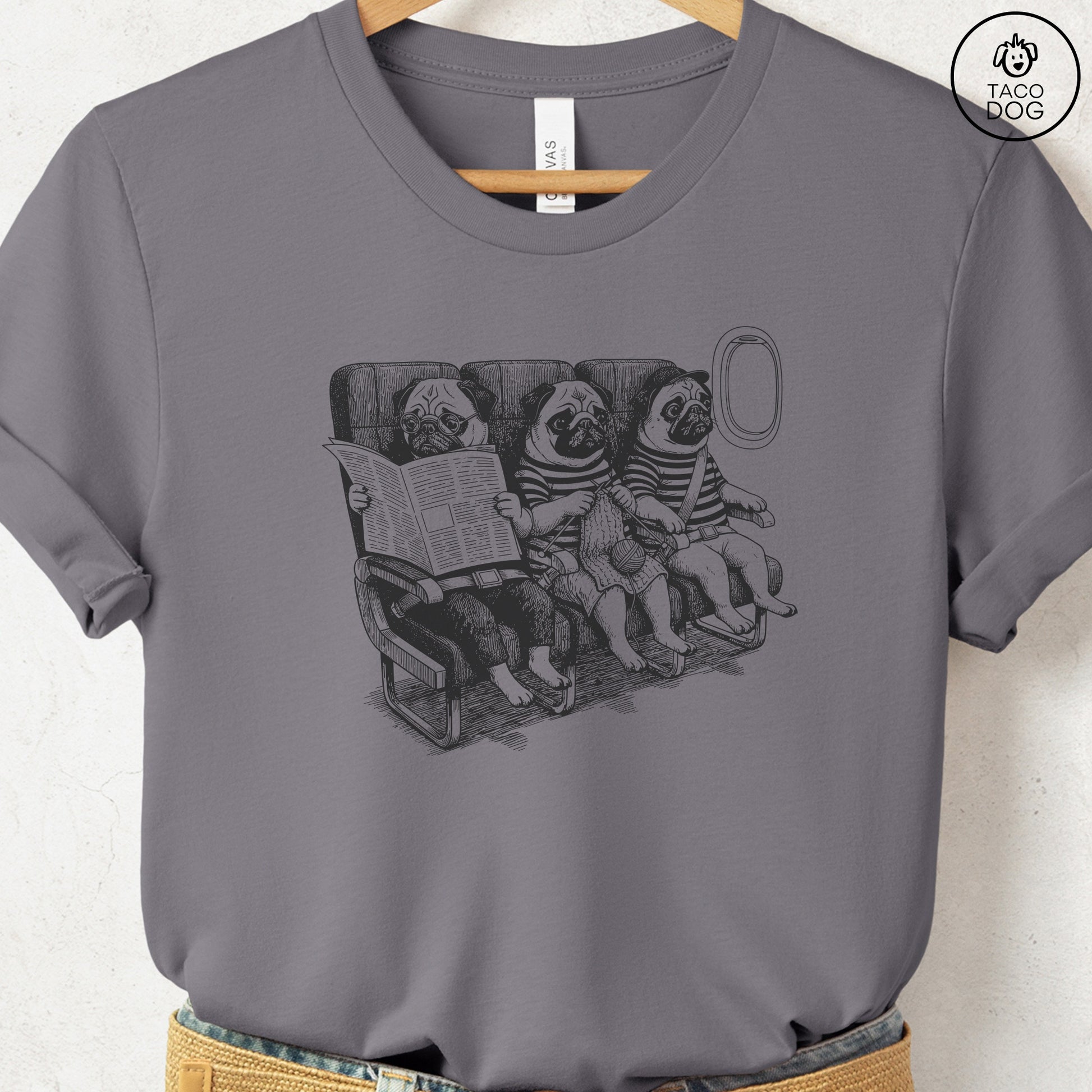Pug Departures T-Shirt Storm S Taco-Dog