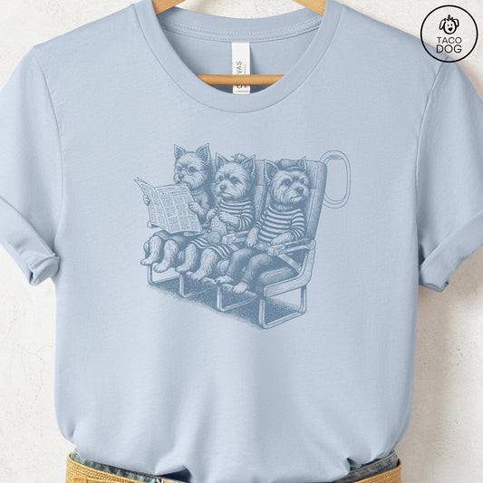Yorkshire Terrier Yorkie Departures T-Shirt Light Blue S Taco-Dog