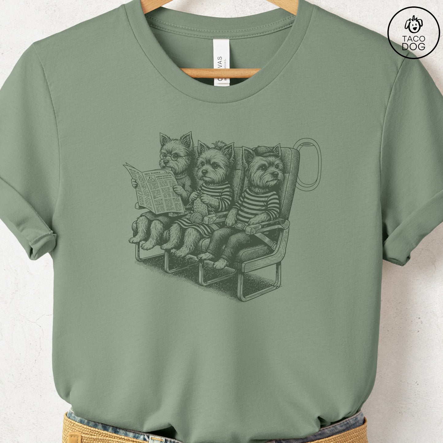 Yorkshire Terrier Yorkie Departures T-Shirt Sage S Taco-Dog