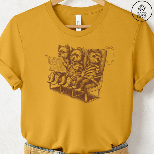 Yorkshire Terrier Yorkie Departures T-Shirt Mustard S Taco-Dog