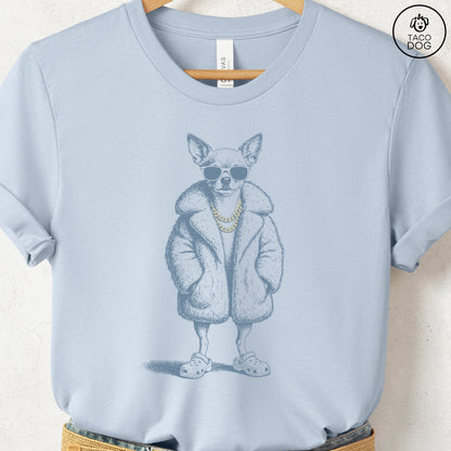 Chihuahua Plush T-Shirt Light Blue S Taco-Dog
