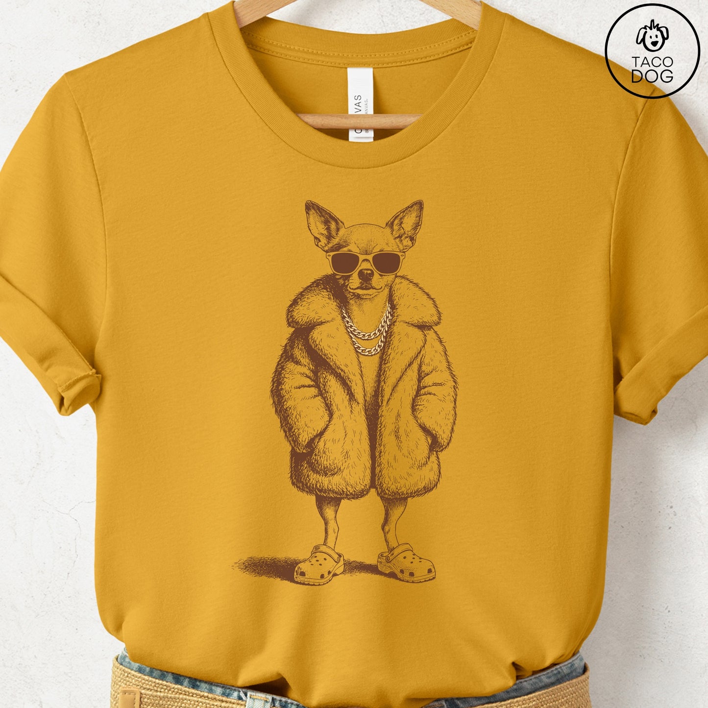 Chihuahua Plush T-Shirt Mustard S Taco-Dog