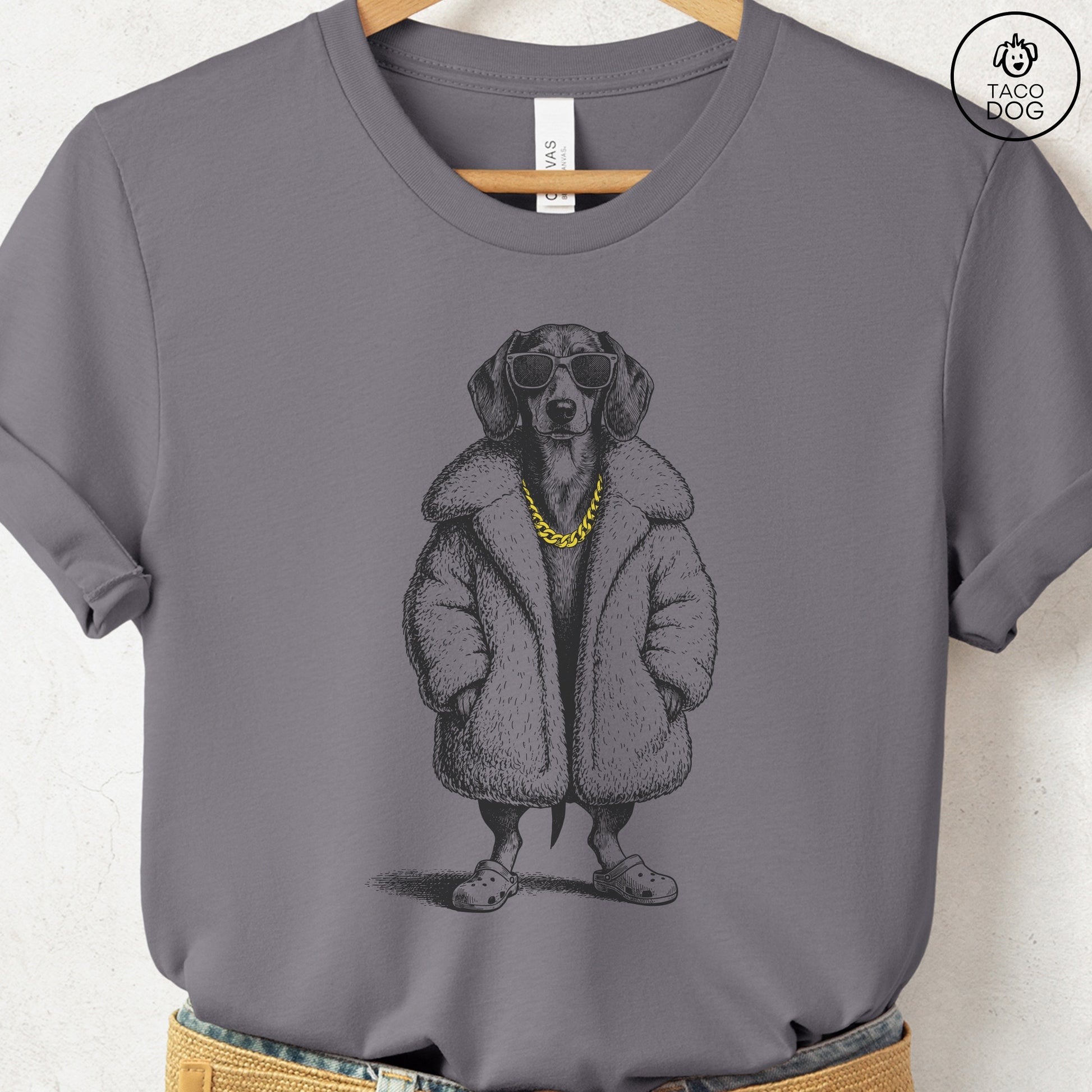 Dachshund Plush T-Shirt Storm S Taco-Dog