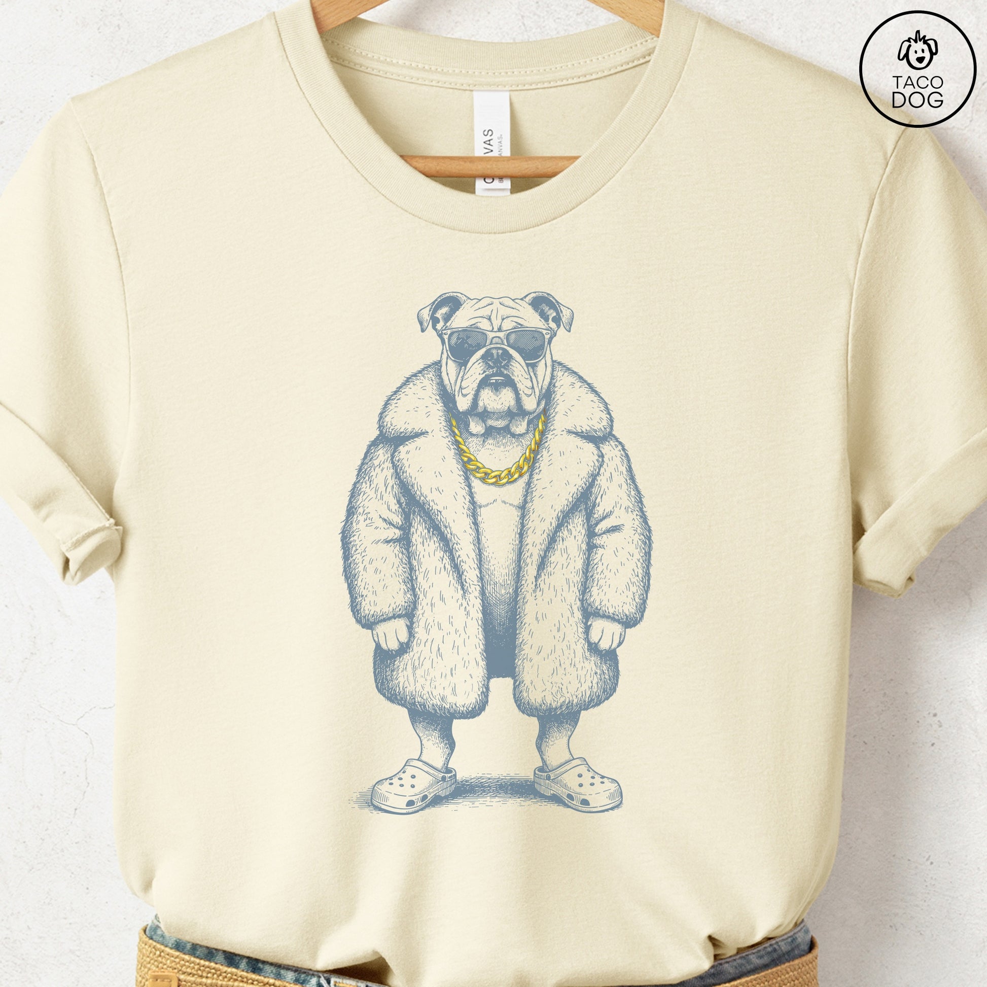 English Bulldog Plush T-Shirt Natural S Taco-Dog