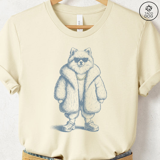 Pomeranian Plush T-Shirt Natural S Taco-Dog