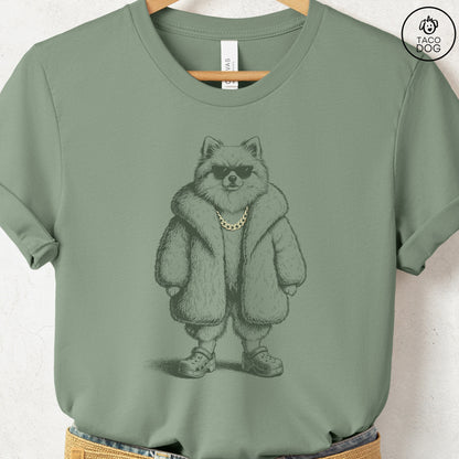 Pomeranian Plush T-Shirt Sage S Taco-Dog