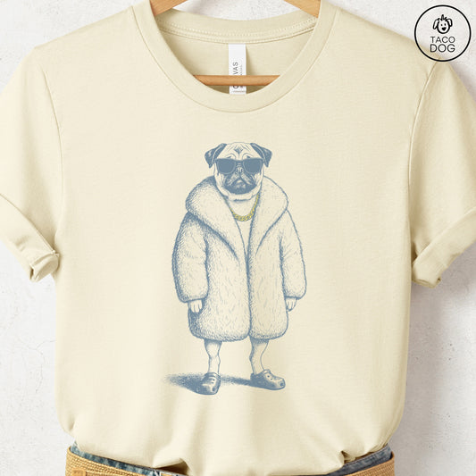 Pug Plush T-Shirt Natural S Taco-Dog