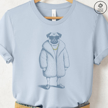 Pug Plush T-Shirt Light Blue S Taco-Dog