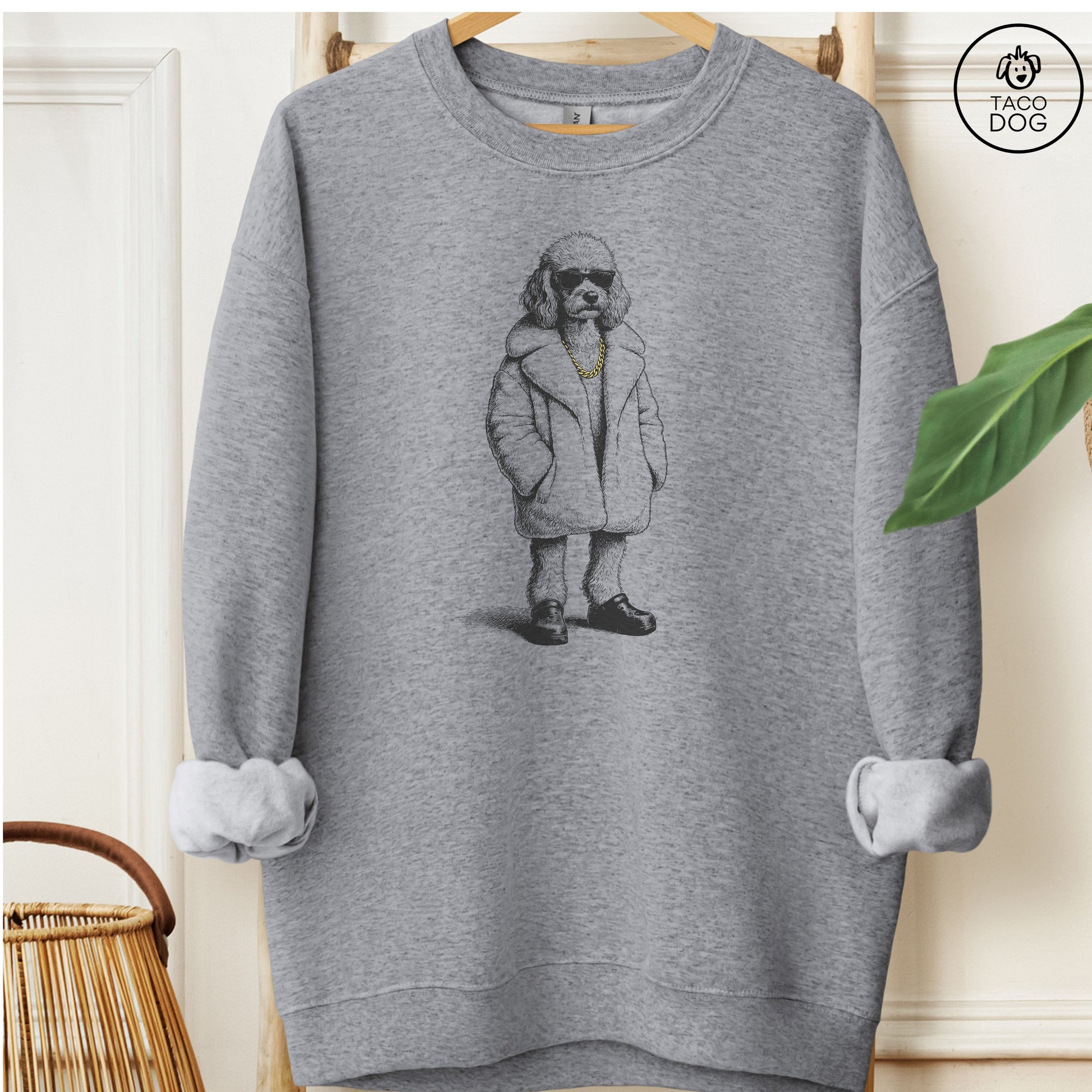 Poodle Plush Sweatshirt Taco-Dog