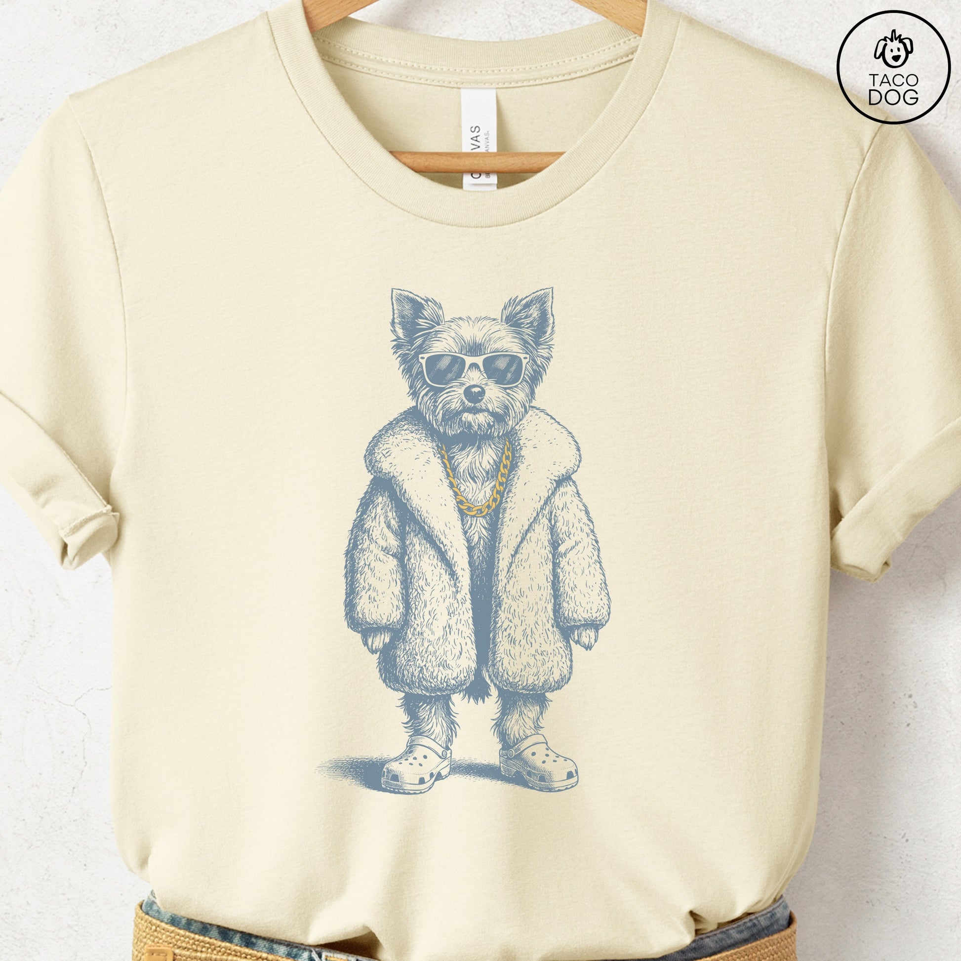 Yorkshire Terrier Yorkie Plush T-Shirt Natural S Taco-Dog
