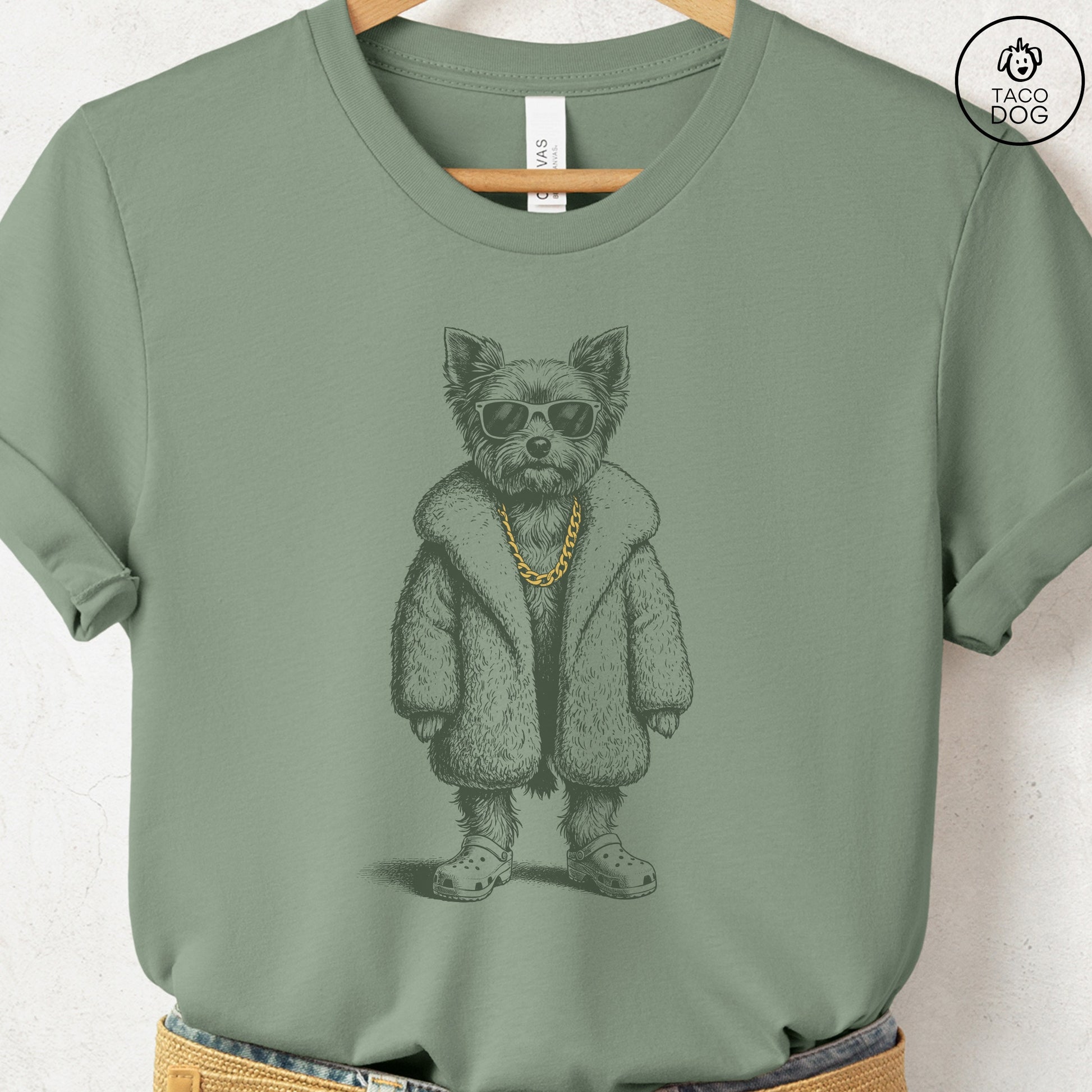 Yorkshire Terrier Yorkie Plush T-Shirt Sage S Taco-Dog