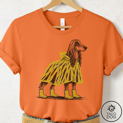 Afghan Hound Poncho T-Shirt Burnt Orange Taco-Dog