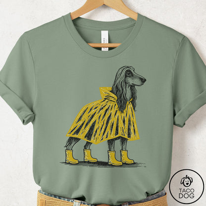 Afghan Hound Poncho T-Shirt Sage Taco-Dog