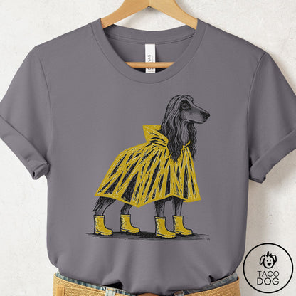Afghan Hound Poncho T-Shirt Storm Taco-Dog
