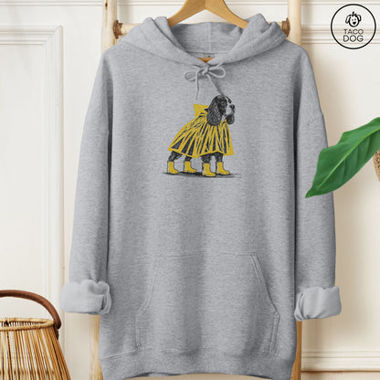 Cocker Spaniel Poncho Hoodie Graphite Heather Taco-Dog